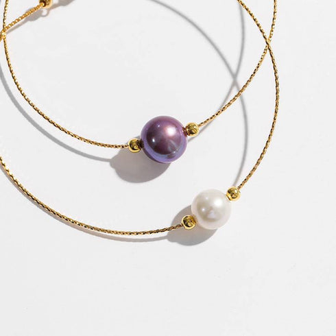 8-9mm Floating Pearl Chain Bracelet - House Of Pearls